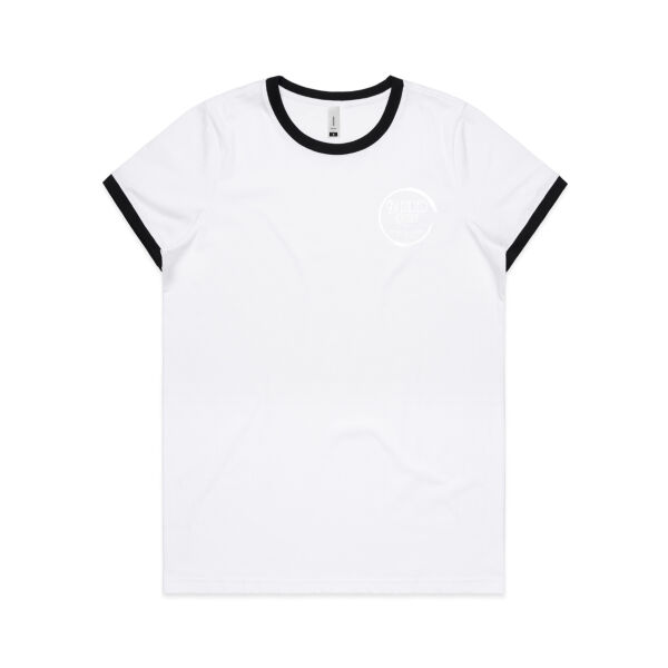 Blended Eatery White Logo - Womens Ringer Tee Thumbnail